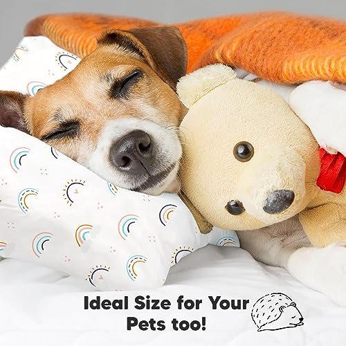 KeaBabies Toddler Pillow with Pillowcase, Jumbo 14X20 - Soft Organic Cotton Toddler Pillows for Sleeping - Machine Washable - Perfect for Travel, Toddler Bed Set (Jolly Rainbow) - Image 8