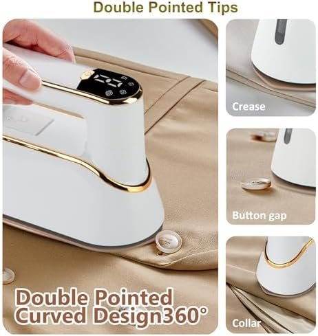 Portable Steamer - 180° Rotating Foldable Handheld Garment Steamer- 10s Fast Heat Up - Travel Steamer For Clothes - Portable Iron for Travel, Home, Wedding - Image 4