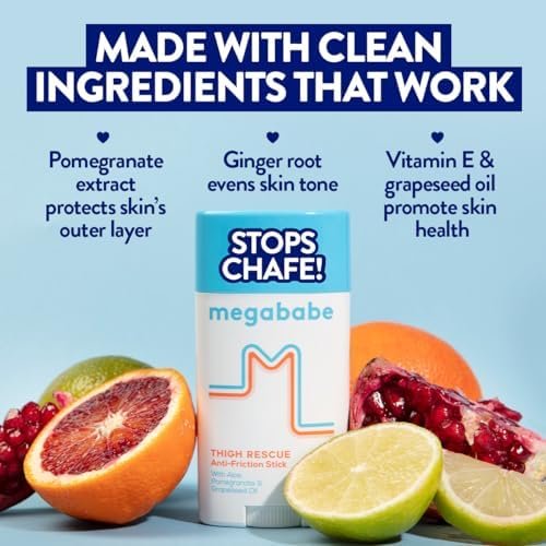 Megababe Thigh Rescue Anti-Chafe Stick | Prevents Skin Chafe & Irritation | Thighs, arms, Bra-Lines & More - Image 3