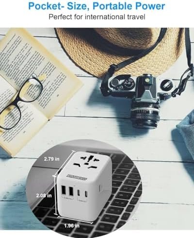 International Power Plug Adapter, Rmtbeeg Universal Travel Adapter with 3 USB-C and 2 USB-A Ports, All-in-One Worldwide Wall Charger for Europe UK EU AUS (Type C/G/A/I), Plug Adaptor Travel - Image 7