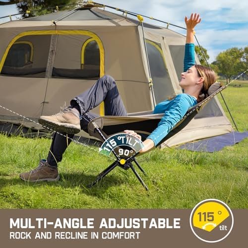 FanttikOutdoor Zeta L8 Max Camping Chair, Portable & Lightweight, Multi-Angle Adjustable, Supports up to 250 lbs, Comfort-Driven Design, High Strength Camping Chair for Travel, Hiking, Fishing (khaki) - Image 4