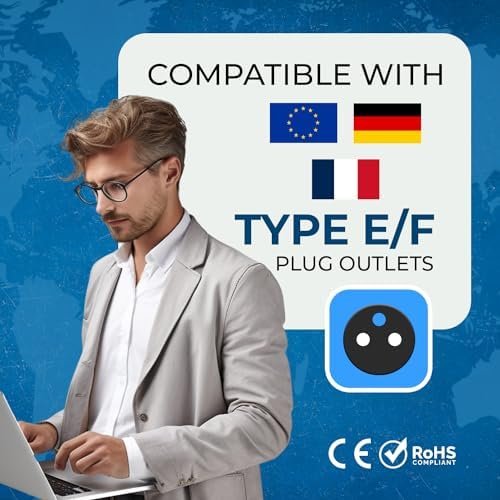 OREI European Adapter Plug, Travel Adaptor for Europe Schuko Countries 2 in 1, for Germany France Iceland Netherlands Russa Greece Spain - Safe Grounded Connection - Universal Socket - 4 Pack - Image 5