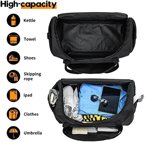 Gym Bag for Men - 55L Black Durable Large Duffle Bag for Travel, Workout, Fitness & Sport - Image 3