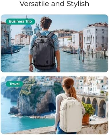 BAGSMART Travel Backpack for Women, 30L Travel Backpack Carry On Flight Approved, TSA Approved Personal Item Travel Bag, Water Resistant Weekender Bag Luggage Daypack, Pistachio - Image 2