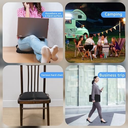 Gel Portable Seat Cushion (14.5" x 10.6") Foldable Travel Cushion, for Airplane Seats, Camping, Stadium, Cinema, Garden Benches Seat Cushion, Relieve Sedentary Pain - Image 4
