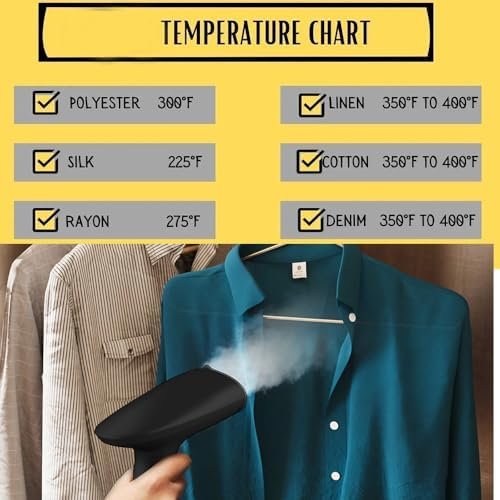 Travel Garment Steamer, Handheld Steamer for Clothes, Fast Heat-Up in 30 Seconds, 1000W Portable Steamer with 120ml Water Tank, Removes Wrinkles from Clothes, Garments, and Fabrics - Image 3