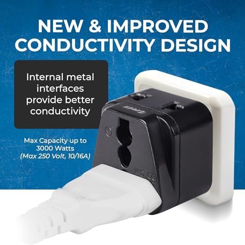 OREI European Adapter Plug, Travel Adaptor for Europe Schuko Countries 2 in 1, for Germany France Iceland Netherlands Russa Greece Spain - Safe Grounded Connection - Universal Socket - 4 Pack - Image 7