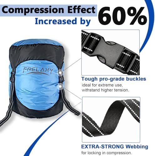 Frelaxy Compression Sack, 40% More Storage! 11L/18L/30L/45L/52L Compression Stuff Sack, Water-Resistant & Ultralight Sleeping Bag Stuff Sack - Space Saving Gear for Camping, Hiking - Image 2