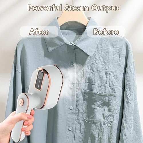 Mini Steam Iron for Clothes, Travel Steamer for Clothes Portable Steamer Travel Iron, Micro Steam Iron Mini Handheld Steamer Support Dry And Wet Ironing for Home Travel (White), RTOOJK00 - Image 7