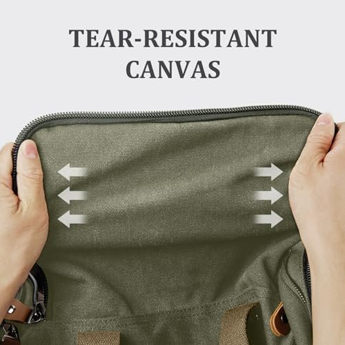 Gonex Canvas Duffle Bag for Travel 60L Duffel Overnight Weekender Bag (Army Green) - Image 2