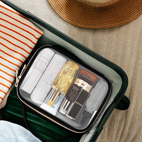 Wedama TSA Approved Toiletry Bag, 3 Pack Clear Makeup Bags with Handles, Quart Size Clear Toiletry Bags, PVC Cosmetic Bags for Women and Men, Carry on Airport Airline Compliant Bag, Black - Image 7