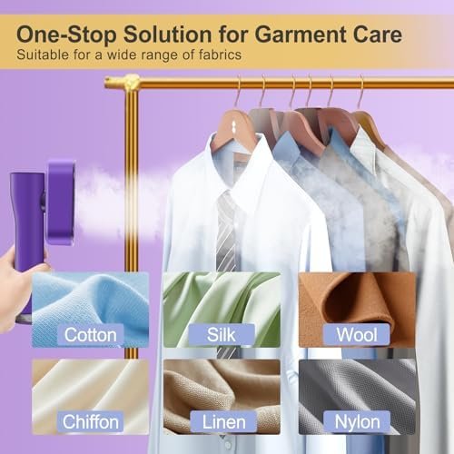 Portable Travel Steamer for Clothes: Mini Travel Steamer ＆ Iron 2 in 1 Fast Heat-up & 3 Levels of Steam Handheld Garment Steamer Suitable for thick clothing Only 1.3lbs for Travel and Home Office - Image 4