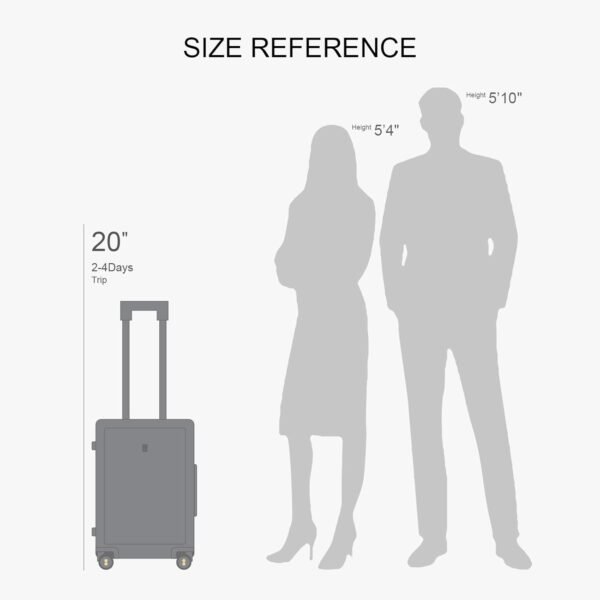 LEVEL8 Carry on Luggage Airline Approved, Carry-on Suitcases with Wheels, Lightweight Hardside Luminous Textured Luggage for Travel with Tsa Lock, 20 Inch, Navy - Image 9