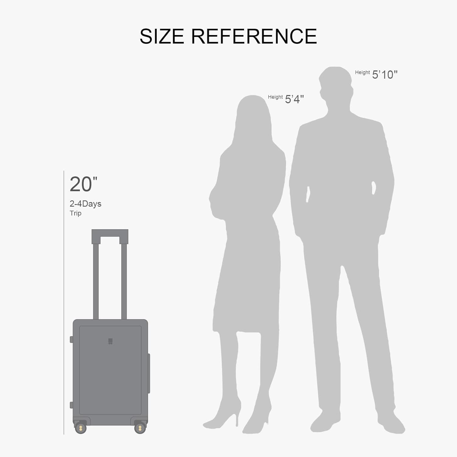 LEVEL8 Carry on Luggage Airline Approved, Carry-on Suitcases with Wheels, Lightweight Hardside Luminous Textured Luggage for Travel with Tsa Lock, 20 Inch, Navy - Image 9