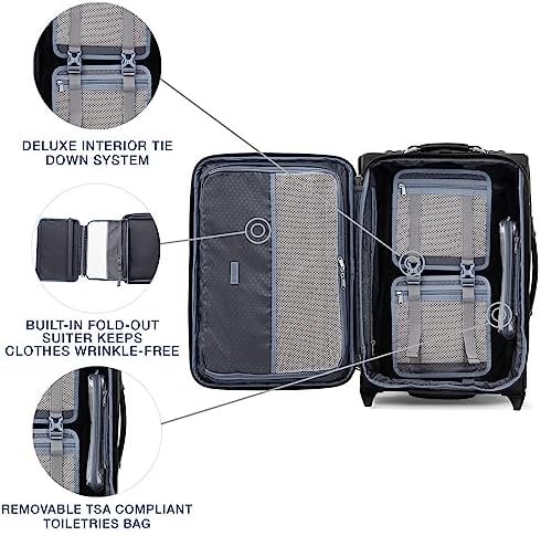 Travelpro Platinum Elite Softside Expandable Carry on Luggage, 2 Wheel Upright Suitcase, USB Port, Men and Women, Shadow Black, Carry On 22-Inch - Image 5
