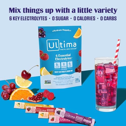 Ultima Replenisher Daily Electrolyte Powder Drink Mix – Original Variety, 20 Stickpacks – Hydration Packets with 6 Electrolytes and Minerals – Keto Friendly, Vegan, Non-GMO and Sugar-Free - Image 3