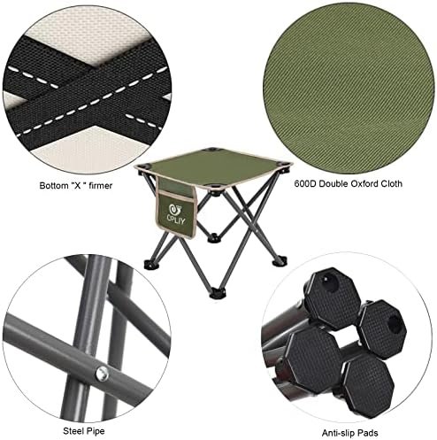 Opliy Camping Stool, Folding Samll Chair Portable Camp Stool for Camping Fishing Hiking Gardening and Beach, Camping Seat with Carry Bag (Green, L 13.5") - Image 5