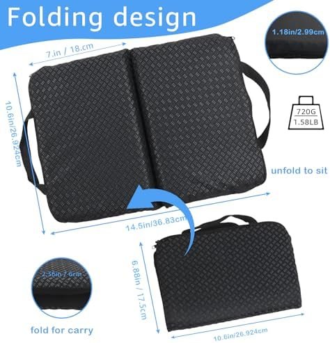 Gel Portable Seat Cushion (14.5" x 10.6") Foldable Travel Cushion, for Airplane Seats, Camping, Stadium, Cinema, Garden Benches Seat Cushion, Relieve Sedentary Pain - Image 3