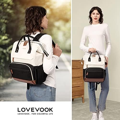 LOVEVOOK Laptop Backpack for Women, 15.6 Inch Work Business Backpacks Purse with USB Port, Large Capacity Nurse Bag College Bookbag for School, Waterproof Casual Daypack for Travel - Image 6