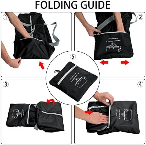 Foldable Duffel Bag 30" / 75L Lightweight with Water Rresistant for Travel-Black - Image 6