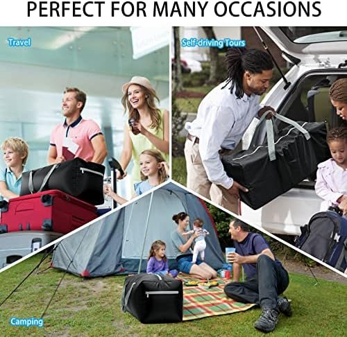 Foldable Duffel Bag 30" / 75L Lightweight with Water Rresistant for Travel-Black - Image 5