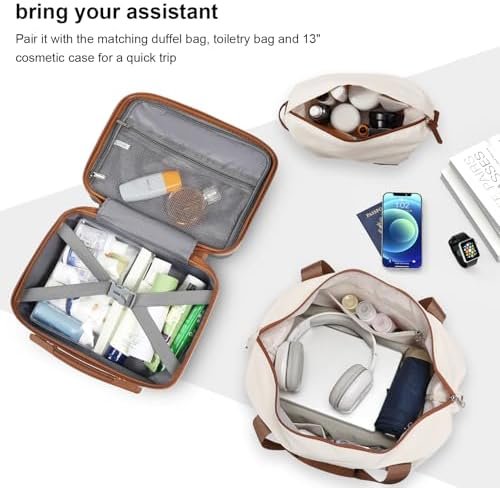 Joyway Luggage Set 3 Piece Suitcase Sets with Spinner Wheel,Hardside Expandable Travel Laggage with TSA Lock (13/20/24/28 White brown - Image 6