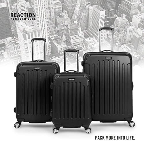 Kenneth Cole REACTION Renegade Luggage Expandable 8-Wheel Spinner Lightweight Hardside Suitcase, Black, 28-Inch Checked - Image 6
