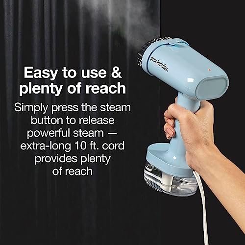 Proctor Silex Compact Travel Iron & Garment Steamer for Clothes, Ready in 45 Seconds for 7 Minutes of Continuous Use, Portable and Lightweight, Vacation Essentials, 1200 Watts, 120 ml Water Tank, Blue - Image 6