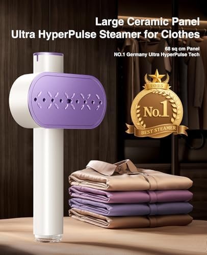Ultra HyperPulse Series Steamer for Clothes, Large Panel, 1s Wrinkles Removal, 3 Modes Travel Steamer & Iron dual voltage, Handheld Portable Garment steamer for home, Global & Europe Traveling - Image 2