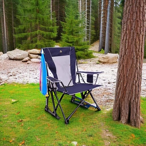 GCI Outdoor Comfort Pro Rocker Collapsible Rocking Chair & Outdoor Camping Chair, Indigo Blue - Image 2