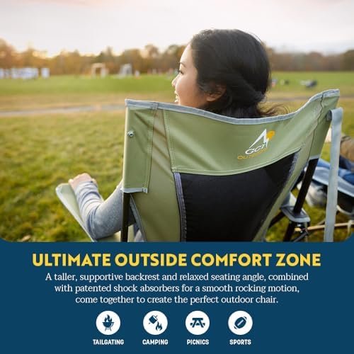 GCI Outdoor Comfort Pro Rocker Collapsible Rocking Chair & Outdoor Camping Chair, Indigo Blue - Image 4