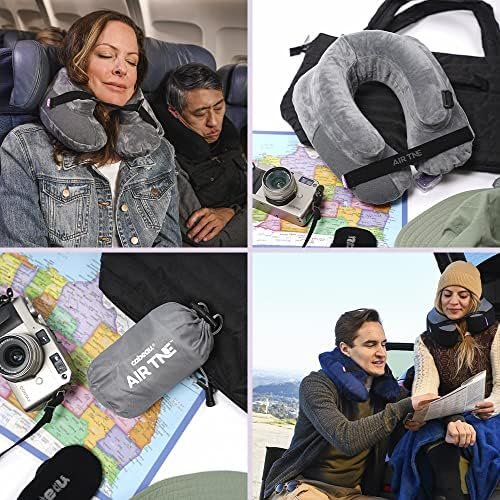 Cabeau Inflatable Travel Pillow – Air TNE – Adjustable, Lightweight, and Supportive for Sleeping on Airplanes, Trains, and Cars– Customized Fit and Compact Carrying Case (Midnight Black) - Image 8