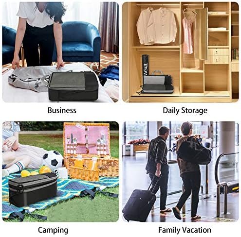 BAGAIL 4 Set/6 Set/8 Set Compression Packing Cubes Travel Accessories Expandable Packing Organizers(Black HalfMesh 6 Set) - Image 7