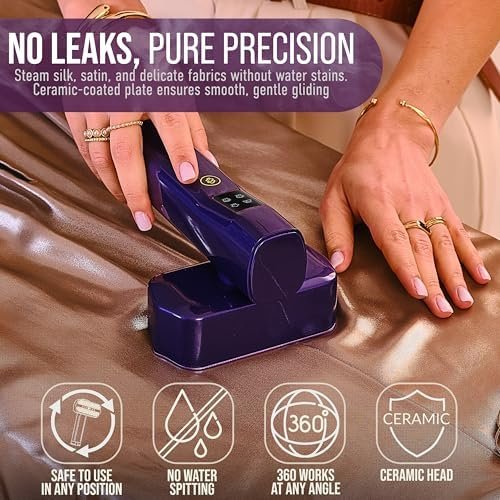 Mini Steam Iron & Travel Garment Steamer – 1200W Portable Wrinkle Remover, Handheld Clothes Steamer, 20s Fast Heating, 4 Modes, Compact Folding Design, Fabric Steamer for Home & Travel–Purple - Image 5