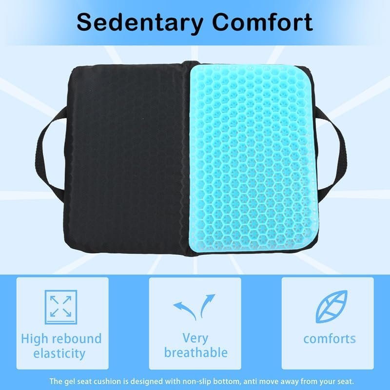 Gel Portable Seat Cushion (14.5" x 10.6") Foldable Travel Cushion, for Airplane Seats, Camping, Stadium, Cinema, Garden Benches Seat Cushion, Relieve Sedentary Pain - Image 7