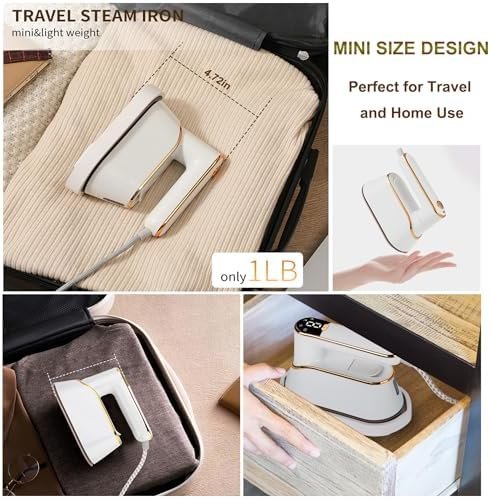 Portable Steamer - 180° Rotating Foldable Handheld Garment Steamer- 10s Fast Heat Up - Travel Steamer For Clothes - Portable Iron for Travel, Home, Wedding - Image 7