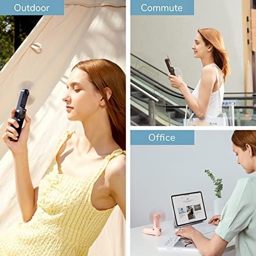 JISULIFE Handheld Mini Fan, 3 IN 1 USB Rechargeable Portable Fan [12-19 Working Hours] with Power Bank, Flashlight, Pocket Design for Travel/Summer/Concerts/Lash, Gifts for Women (Pink) - Image 5