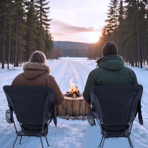 Sportneer Heated Chairs Outdoor Sports: Heated Camping Chair with USB Plug & 3 Heating Levels - Portable & Compact Heated Chair for Backpacking, Camping, Lawn, Picnic, Travel (Power Bank Not Included) - Image 2