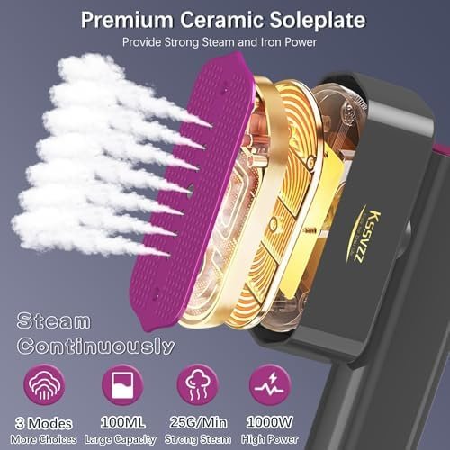 Portable Travel Steamer Iron for Clothes with LCD Touch Screen - 4 Mode Handheld Mini Clothing Steam Iron, Small Garment Steamer Ironing Machine, Hand Held Fabric Steamer for Home, Travel (120V ONLY) - Image 4