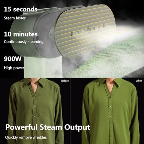 G6 Steamer for Clothes Portable 2-in-1 Travel Iron for Clothes, Just 0.7lbs Lightly, 10 Minutes of Continuous Steam, 900W Light Steamer for travel and home (green) - Image 3
