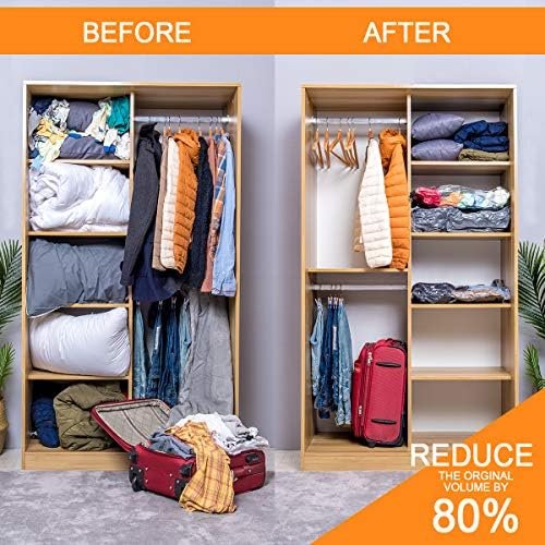 12 Pack Vacuum Storage Bags (3 Jumbo, 3 Large, 3 Medium, 3 Small),Plastic Packaging Bags,Space Saver Sealer Compression Bags with Travel Hand Pump for Blankets, Comforters, Pillows, Clothes Storage - Image 5