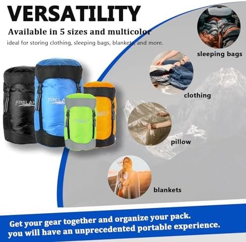 Frelaxy Compression Sack, 40% More Storage! 11L/18L/30L/45L/52L Compression Stuff Sack, Water-Resistant & Ultralight Sleeping Bag Stuff Sack - Space Saving Gear for Camping, Hiking - Image 6