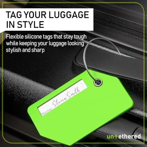 Untethered 4-Pack Luggage Tag Set | Durable ID Tags for Suitcases & Travel Bags | Name Identifiers for Easy Bag Recognition - Image 2