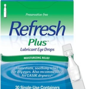 Refresh Plus Lubricant Eye Drops For Dry Eyes, Preservative-Free, 0.01 Fl Oz Single-Use Containers, 30 Count
