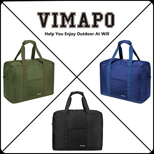 Foldable Travel Duffle Bag with Trolley Sleeve 40L - 18x14x8 inches Airline Underseat Lightweight Travel Bag - Packable Ripstop Nylon Carry on Bag (Army Green) - Image 6