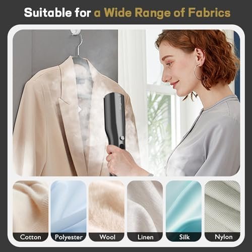 3 In 1 Travel Steamer Iron for Clothes, 900W Portable Clothing Garment Steamer, 0.9lbs Lightly, Travel Size, 10 Minutes of Continuous Steam, 120V Mini Handheld Clothes Steamer for Travel & Home - Image 5