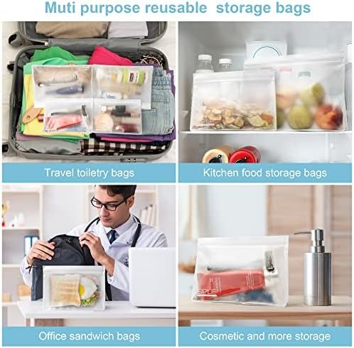 SPLF 4 Pack Leakproof Clear Toiletry bags, TSA Approved Quart Size Zipper Bags, BPA Free Travel Makeup Cosmetic Bags for Women Men, Carry on Airport Airline Compliant Bags - Image 7