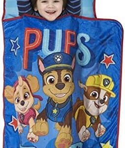 Paw Patrol We're a Team Toddler Nap-Mat Set– Quilted Nap Mat with Built-in Pillow and Plush Blanket – Portable Nap Mat for Daycare, Preschool, Sleepovers & Travel – for Boys or Girls