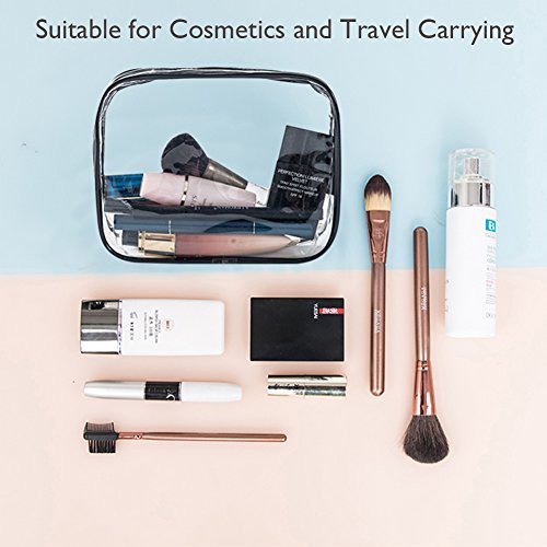 APREUTY Clear Makeup Bags, TSA Approved 6 Pcs Cosmetic Makeup Bags Set Clear PVC with Zipper Handle Portable Travel Luggage Pouch Airport Airline Vacation Organization (Clear) - Image 2
