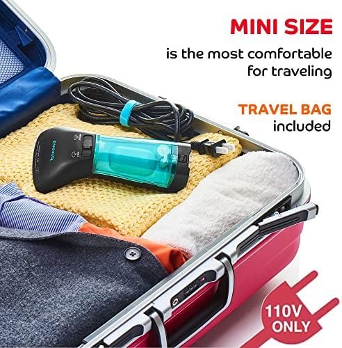 Travel Steamer for Clothes - Portable, Handheld for Clothing Garment and Fabric - No Spitting, Safe and Little Handy - Compact Home Mini Steamer for Curtain Metal Plate, 110V Only (Metal) - Image 5